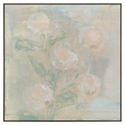 John Richard Fiori in Blush Pink Floral Silver Frame Painting - 42x42