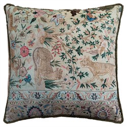 Marcell Updated Traditional Beige Velvet Safari Throw Pillow - 20x20
