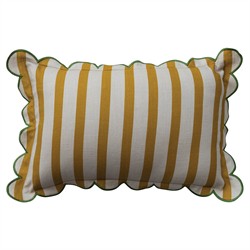 Keelin Updated Traditional Yellow Striped Scallop Lumbar Pillow - 16x24