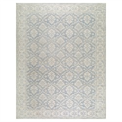 Amar Updated Traditional Light Blue Diamond Patterned Rug - 5'2"x7'