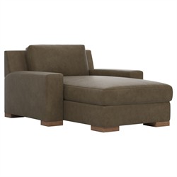 Henri Sable Leather Chaise