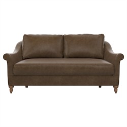 Amelie Cocoa Leather Loveseat - 72"