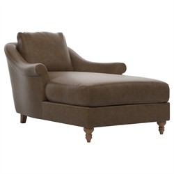 Amelie Cocoa Leather Chaise