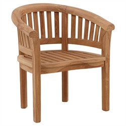 Zelinda Coastal Beach Natural Teak Outdoor Arm Chair