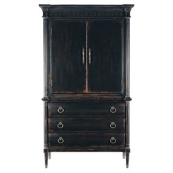 Stella Updated Traditional Aged Black Wood Jewelry Armoire