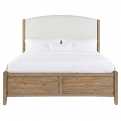 Vince Coastal Beach Cream Performance Brown Wood Bed - Queen