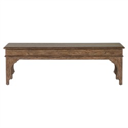 Asher French Country Brown Oak Storage Bench