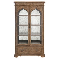 Asher Updated Traditional Brown Oak Display Cabinet