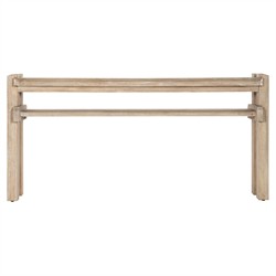 Brianne Coastal Beach Light Natural Acacia Wood Console Table