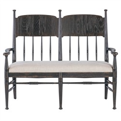 Asher Updated Traditional Beige Performance Black Oak Dining Bench