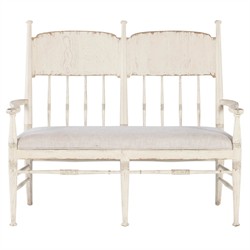 Asher Updated Traditional Beige Performance Cream Oak Dining Bench