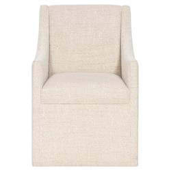 Selene Modern Classic Cream Linen Dining Arm Chair