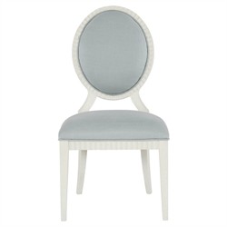 Calista French Country Light Blue Performance White Wood Dining Chair