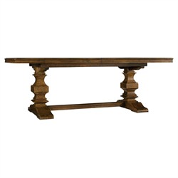 Alban Traditional Brown Wood Rectangular Extendable Dining Table - 86-122"