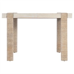 Oscar Coastal Light Oak Woven Rope Rectangular Extendable Dining Table - 44-66"