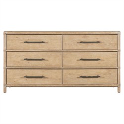 Nigel Coastal Beach Light Oak Double Dresser