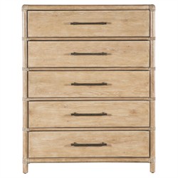 Nigel Coastal Beach Light Oak Tall Chest Dresser