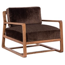 Miranda Modern Classic Brown Velvet Arm Chair