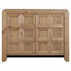 Kara Coastal Beach Brown Oak Media Cabinet - 42"
