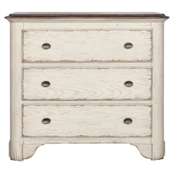 Asher French Country Cream Oak Wide Nightstand