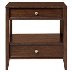 Alaine Modern Classic Dark Brown Walnut Oak Nightstand