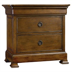 Alban Updated Traditional Dark Brown Pecan Wood Nightstand