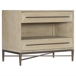 Milly Modern Classic Beige Oak Wood Nightstand