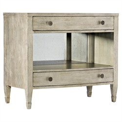 Albert Updated Traditional Antique Silver Oak Nightstand