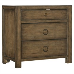 Rumi Updated Traditional Dark Brown Pecan Wood Nightstand