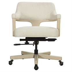 Brienne Modern Classic Cream Boucle Swivel Executive Office Chair