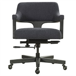 Brienne Modern Classic Black Boucle Swivel Executive Office Chair