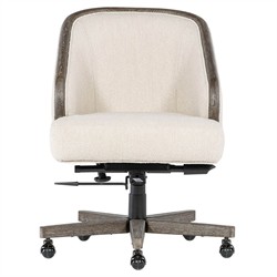 Levitt Modern Classic Cream Boucle Swivel Executive Office Chair