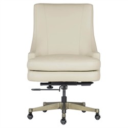 Pauline Modern Classic Cream Leather Swivel Executive Office Chair