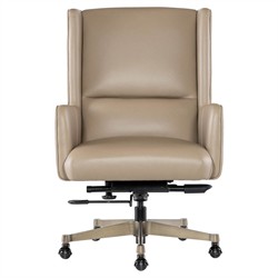 Priscilla Modern Classic Beige Leather Swivel Executive Office Chair