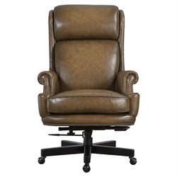Clive Updated Traditional Brown Leather Swivel Office Chair