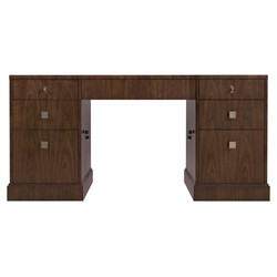 Alaine Modern Classic Dark Brown Walnut Wood Executive Desk