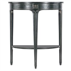 Stella Updated Traditional Dark Green Maple Wood Demilune Accent Table