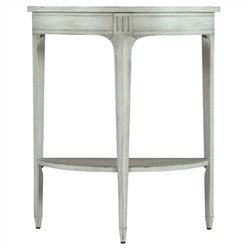 Stella Updated Traditional Light Blue Maple Wood Demilune Accent Table