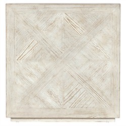 Blaine Coastal Beach Cream Pine Wood Distressed Square Block End Table