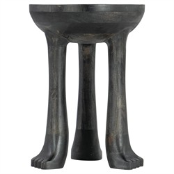 Tidus Modern Classic Black Wood Claw Foot Round Side Table