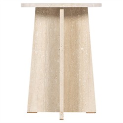 Theo Modern Classic Cream Travertine Round Spot Table