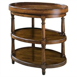 Mercer Updated Traditional Brown Mappa Burl Oval Side Table