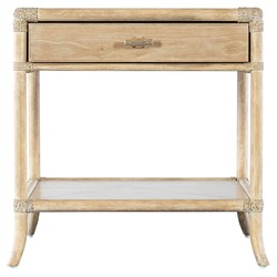 Nigel Coastal Beach Light Oak Rectangular End Table