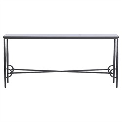 Ceasar French Country Black Iron Rectangular Console Table