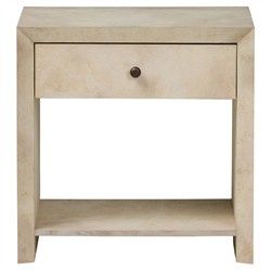 Dolly Modern Classic Cream Leather Wrapped Nightstand