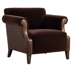 Harvey Updated Traditional Brown Velvet Club Chair