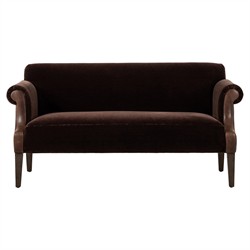Harvey Updated Traditional Brown Velvet Sofa - 60"