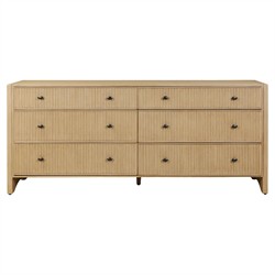 Hazel Modern Classic Light Wash Oak Reeded Double Dresser