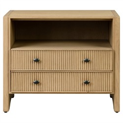 Hazel Modern Classic Light Wash Oak Reeded Nightstand