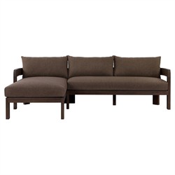 Aviel Modern Classic Brown Teak Outdoor Sectional - Left Chaise - 98"